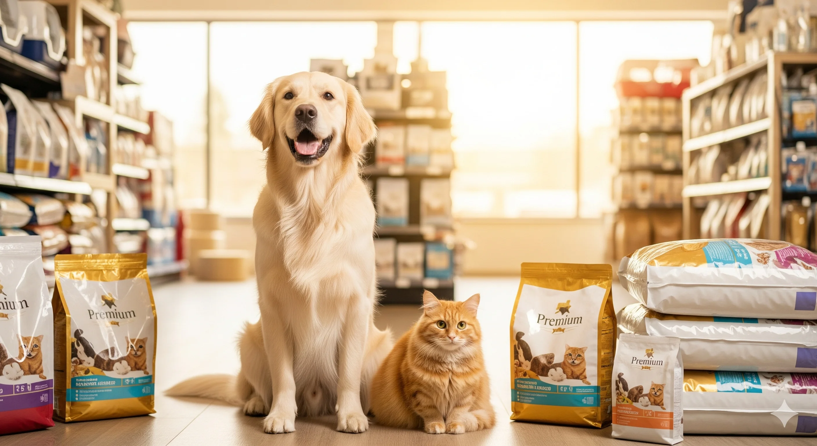 Cães e gatos felizes com ração premium da São Lucas Rações em Tatuí